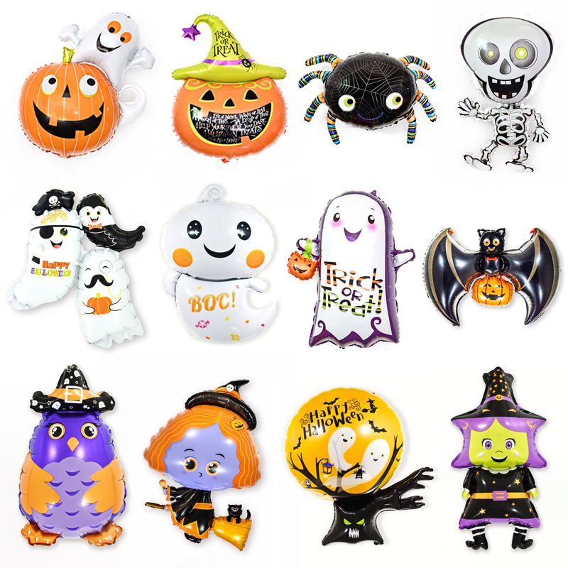 Cosplay Bat Prop - Set Balon Halloween Kartun-Perlengkapan Pesta Aluminium
