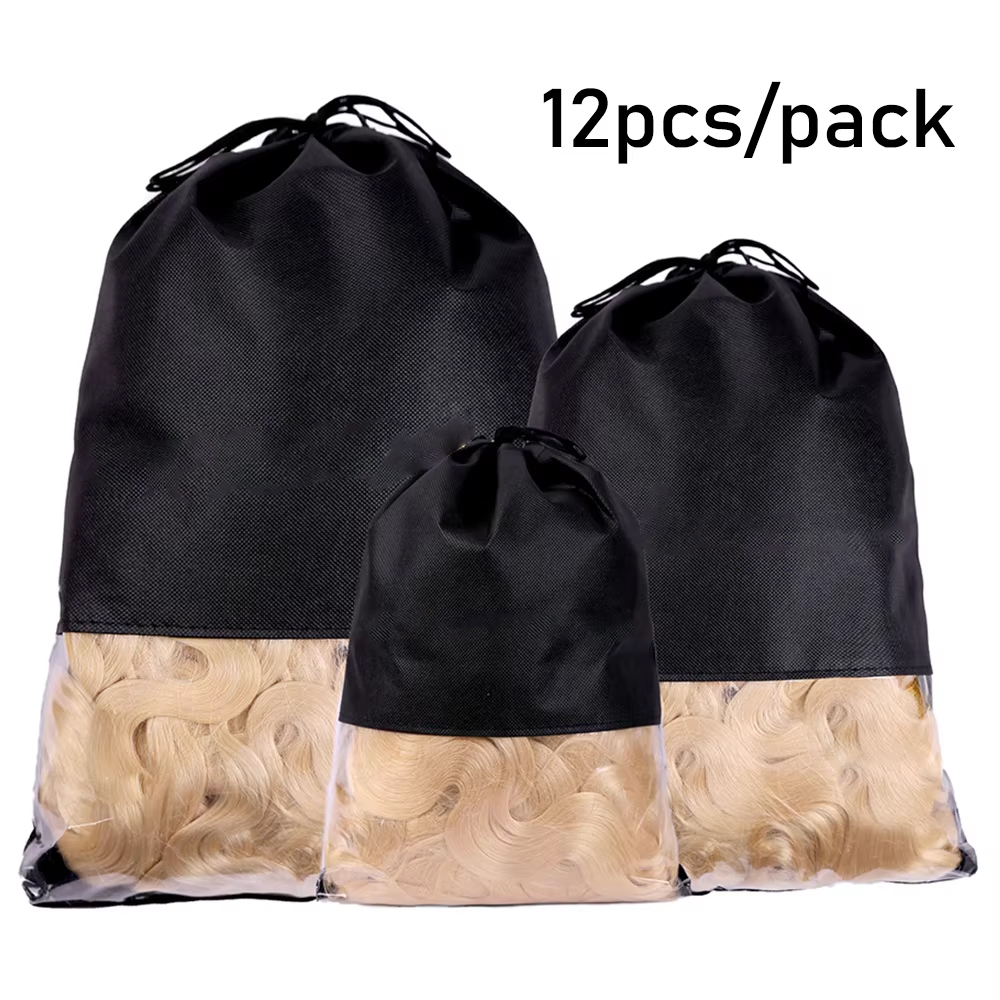 Aerith Cosplay Prop - 12 Buah Tas Wig Non-woven Portabel