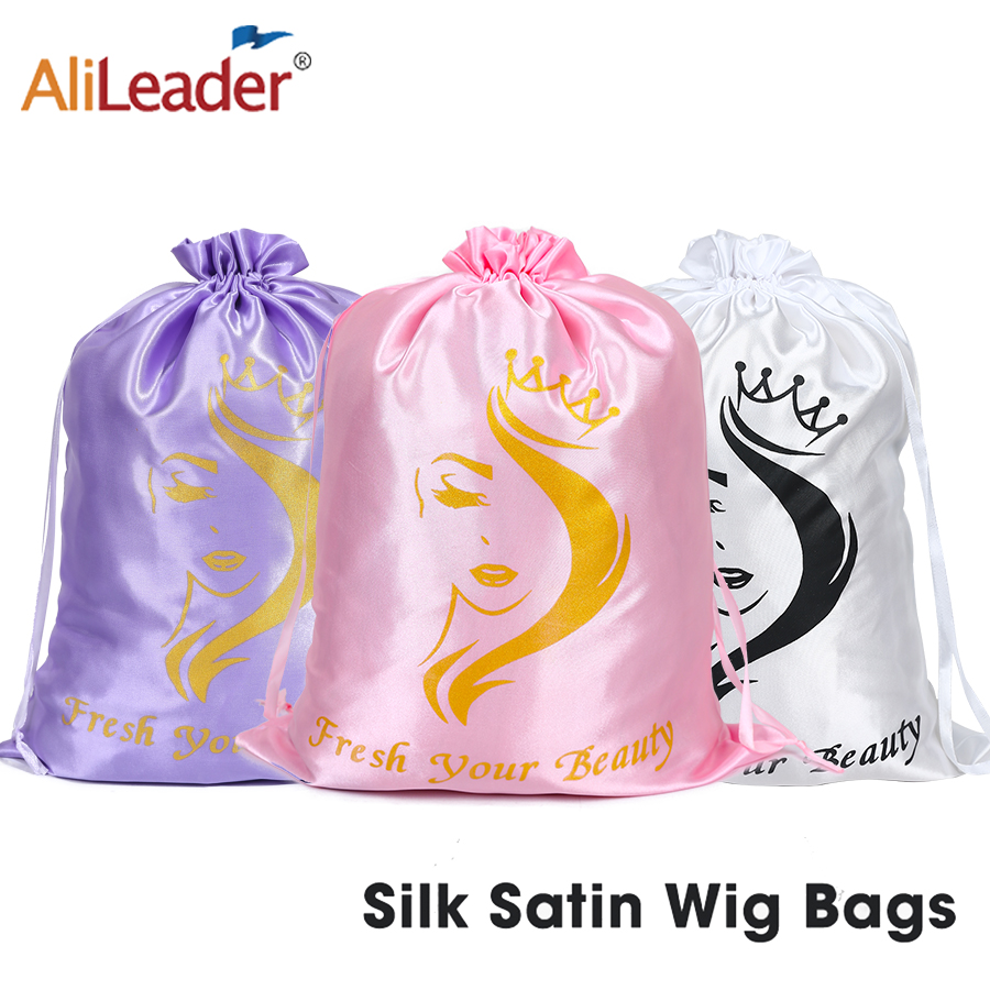 Aerith Cosplay Prop - Tas Wig Satin dengan Tas Paket