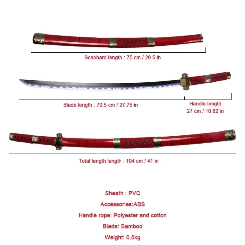 Pedang Katana Roronoa Zoro 40  - Cosplay Prop Katana ulasan dan harga