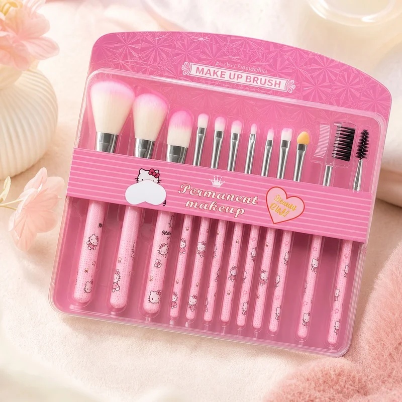 Set Kuas Makeup Hello Kitty 12 - Cosplay Prop Kit ulasan dan harga