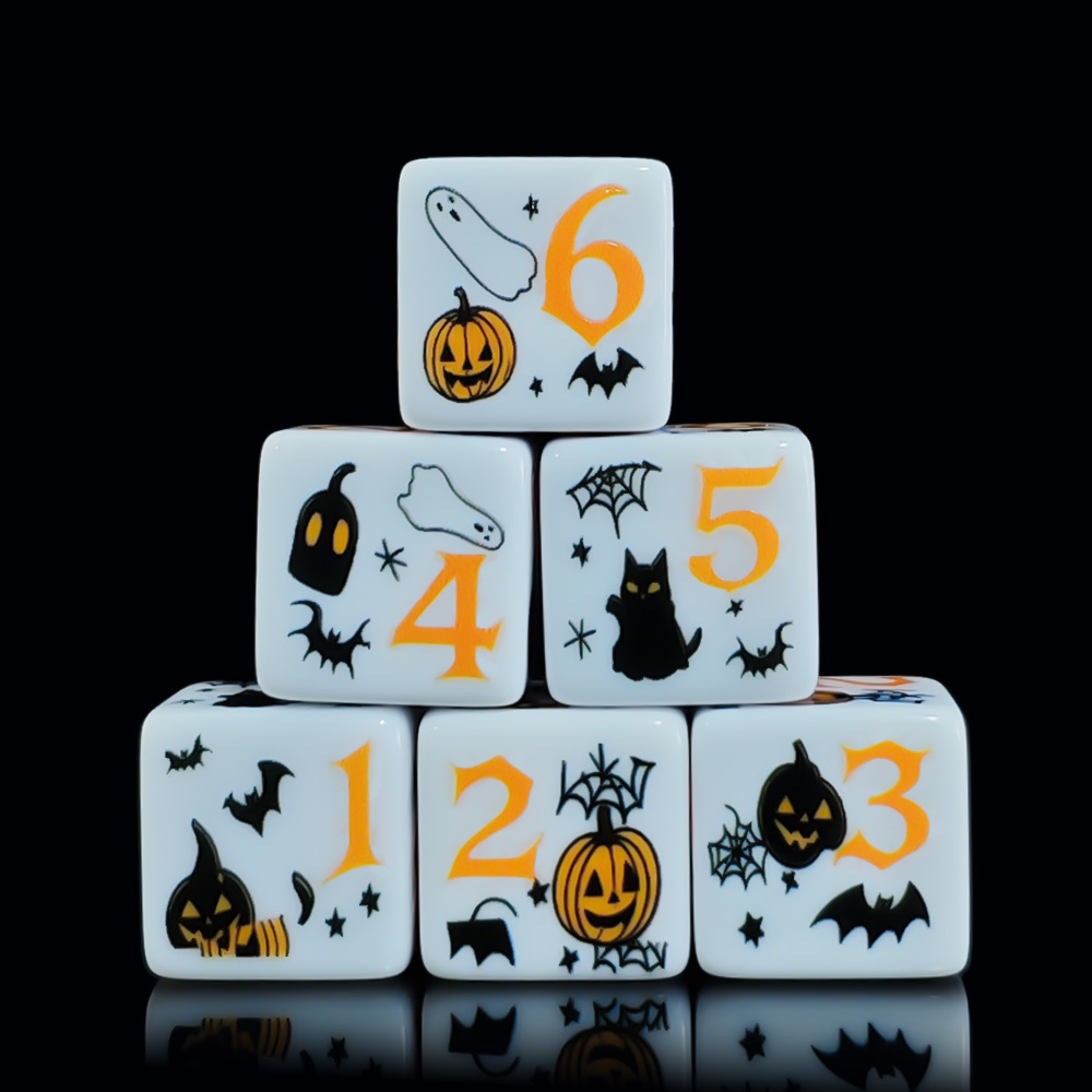 12 Buah Dadu D6 Akrilik Putih  - Cosplay Bat Prop ulasan dan harga