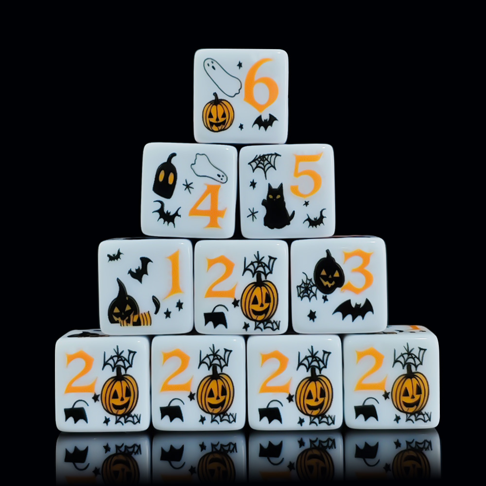 12 Buah Dadu D6 Akrilik Putih  - Cosplay Bat Prop ulasan dan harga