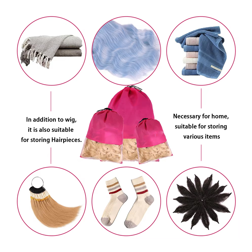 12 Buah Tas Wig Non-woven Port - Aerith Cosplay Prop ulasan dan harga